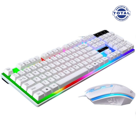 Combo Gamer: Teclado Y Mouse Luces Led, Puerto Usb, Retroiluminado, Rainbow F92