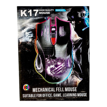 Mouse Gamer Para Juego Ergonomico K17 Luces 3600 Dpi